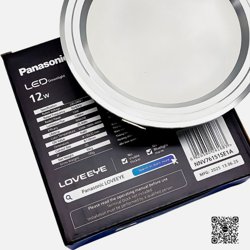 Đèn LED Âm Trần Panasonic Color Rim NNV76151SE1A Viền Bạc 12W | 3 Chế Độ Màu